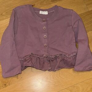 Kids Purple Jamie Kay Ruffle Cardigan